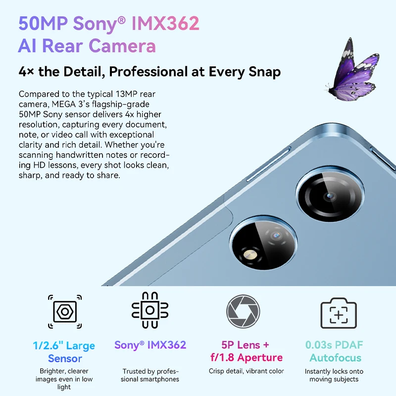 【Мировая премьера】Планшет Blackview MEGA 3 с 12,1-дюймовым дисплеем 2,5K 90 Гц, 12 ГБ ОЗУ 256 ГБ 8800 мА·ч, камерой 50 МП, мощностью 33 Вт, быстрой зарядкой, Android 15
