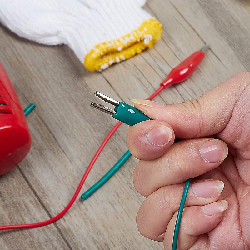 1 세트/10PCS 46CM 악어 클립 전기 DIY 테스트 리드 악어 양면 악어 클립 바퀴벌레 클립 테스트 점퍼 와이어