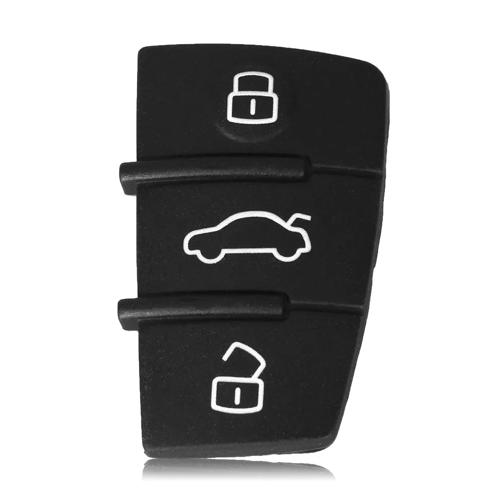 Keyyou almofada de borracha para chave remota, 3 botões, para audi a3 a4 a5 a6 a8 q5 q7 tt s line rs, capa para chave de carro