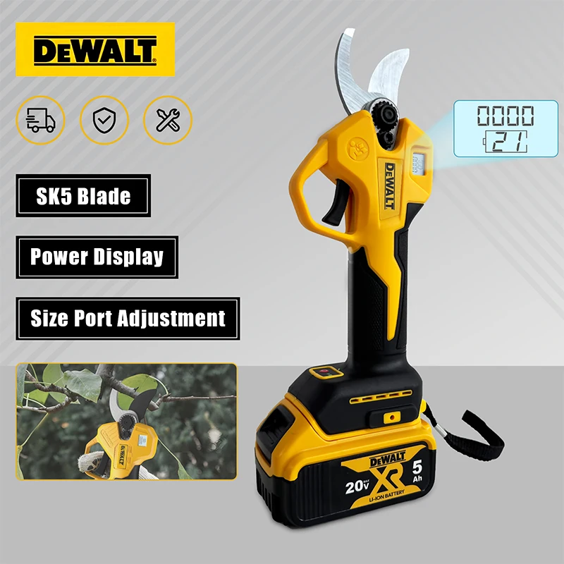 DEWALT-tijeras eléctricas sin escobillas, tijeras de podar inalámbricas, cortador multifuncional de ramas de árboles frutales, herramienta de jardín para batería de 20V