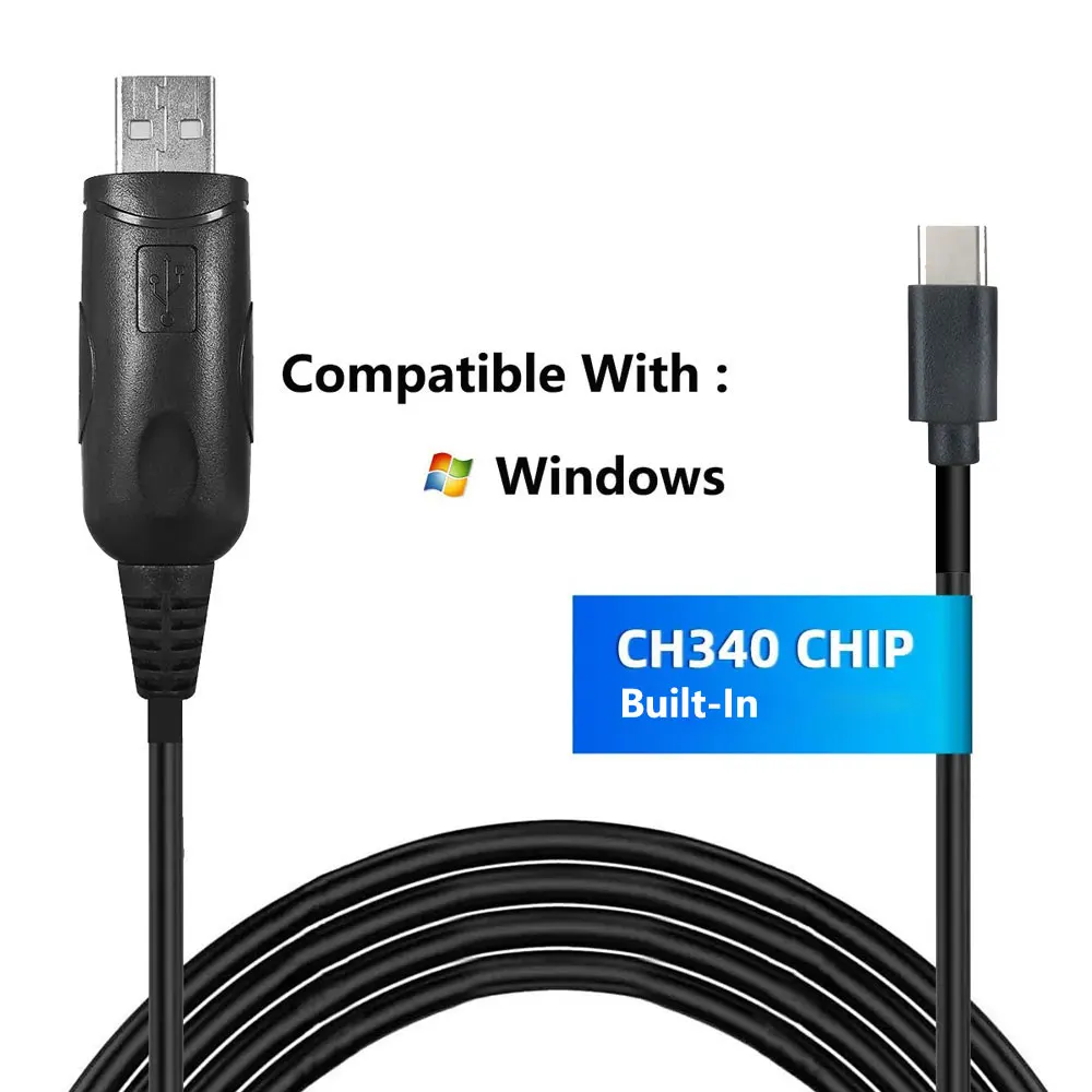 USB-кабель для программирования Type-C для Iradio UV-98 PLUS Radtel RT-880, поддержка рации, система Windows с чипом CH340G