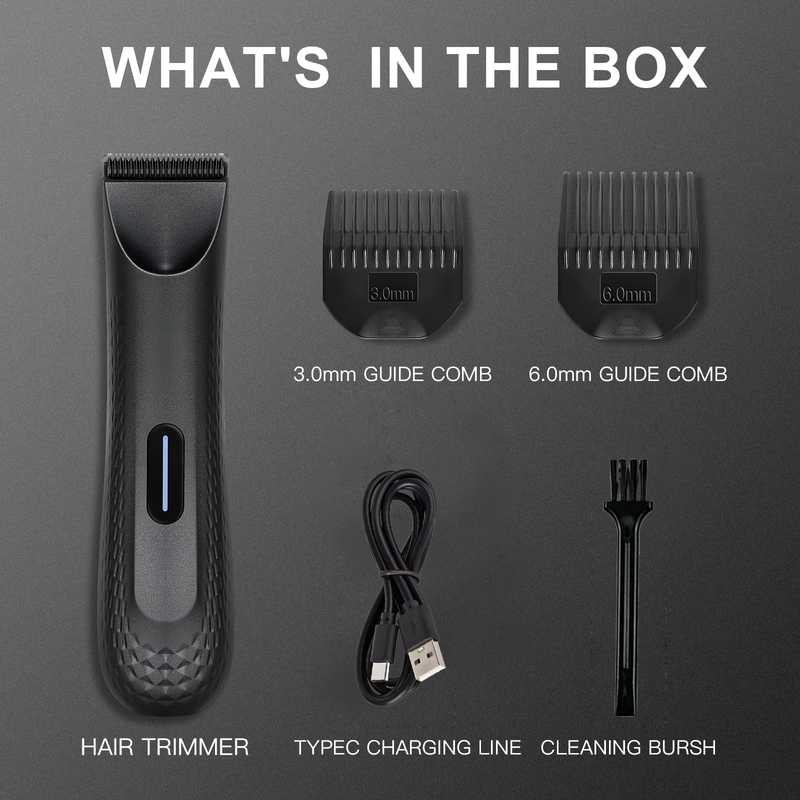 Electric Groin Hair Trimmer for Men,Body Groomer & Pubic Waterproof Hair Trimmer,Replaceable Ceramic Blade