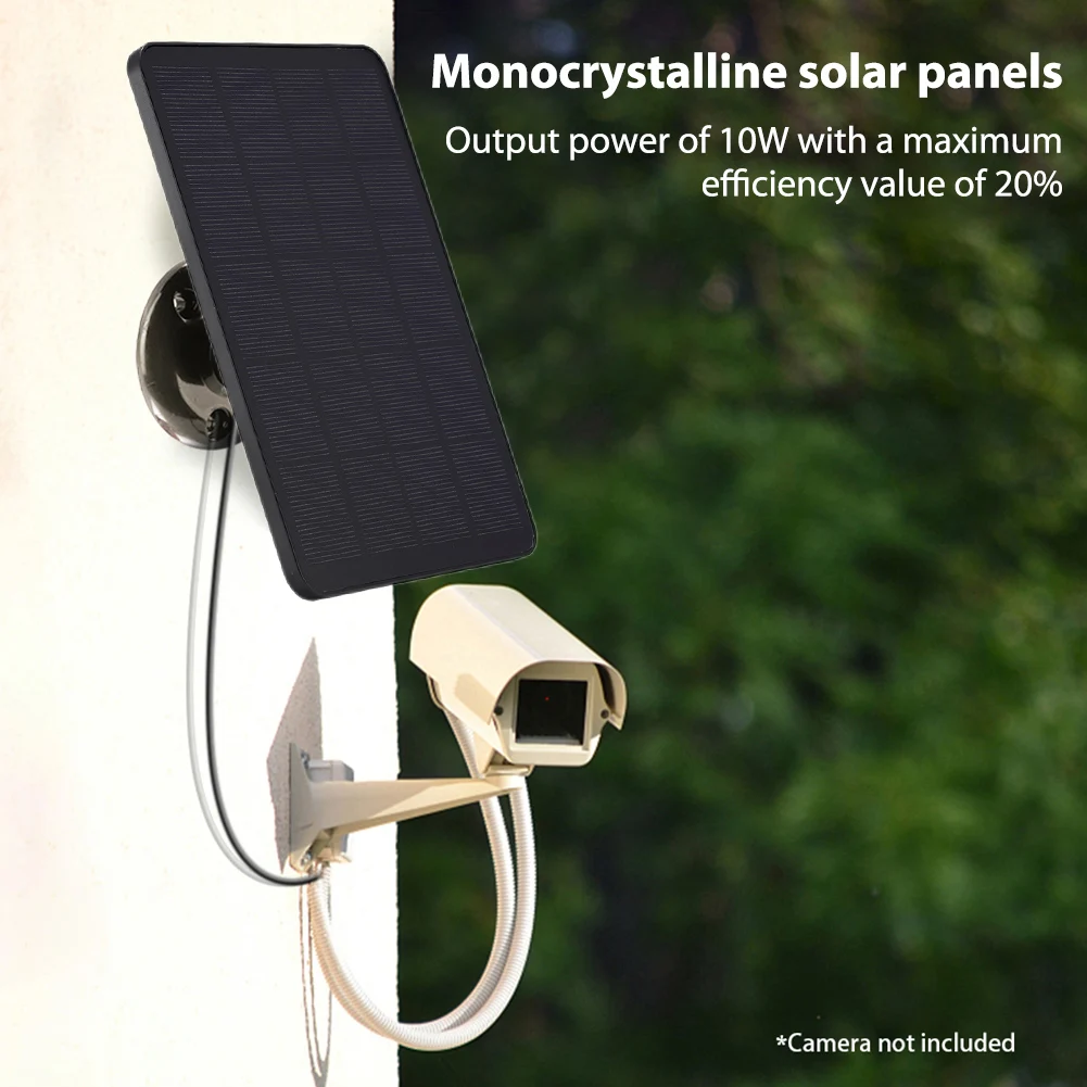 Panel słoneczny 5V 10W Port Micro USB i USB-C Panel ładowania słonecznego Zewnętrzna ładowarka ogniw słonecznych do kamery bezpieczeństwa / systemu oświetlenia