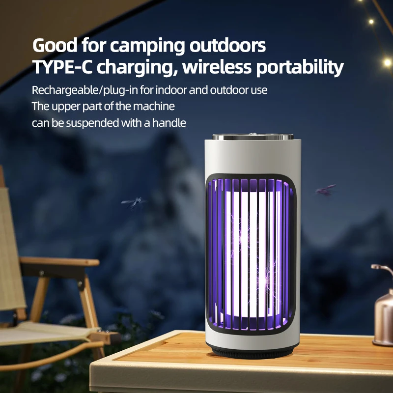 Lámpara eléctrica antimosquitos, portátil, USB, carga rápida, lámpara antimosquitos para interiores, pared, escritorio, colgar en la pared, doble uso