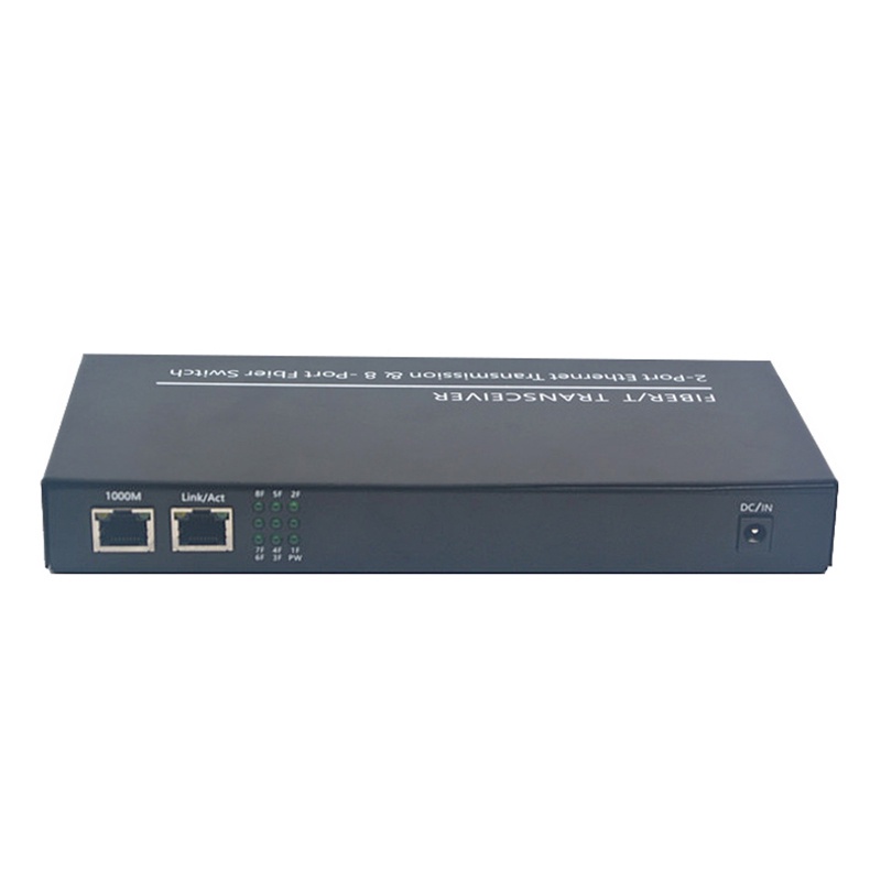 Interruptor de fibra óptica Gigabit 8 SC 2 1000M RJ45 Gigabit Ethernet Switch Conversor de mídia 12V1.5A