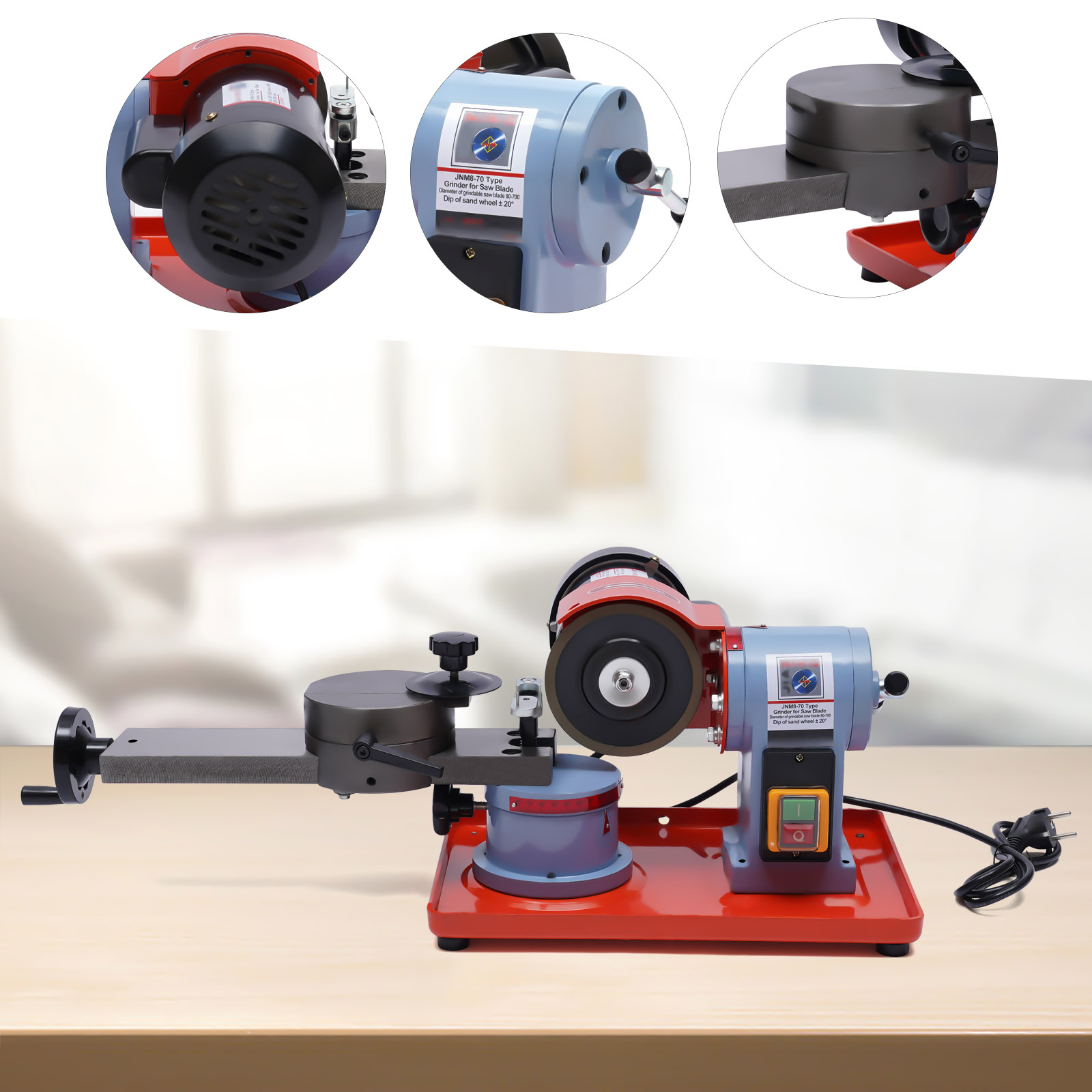 Affûteuse de lame de scie circulaire 250W, 80-700mm, rectifieuse de lame de scie, vitesse réglable