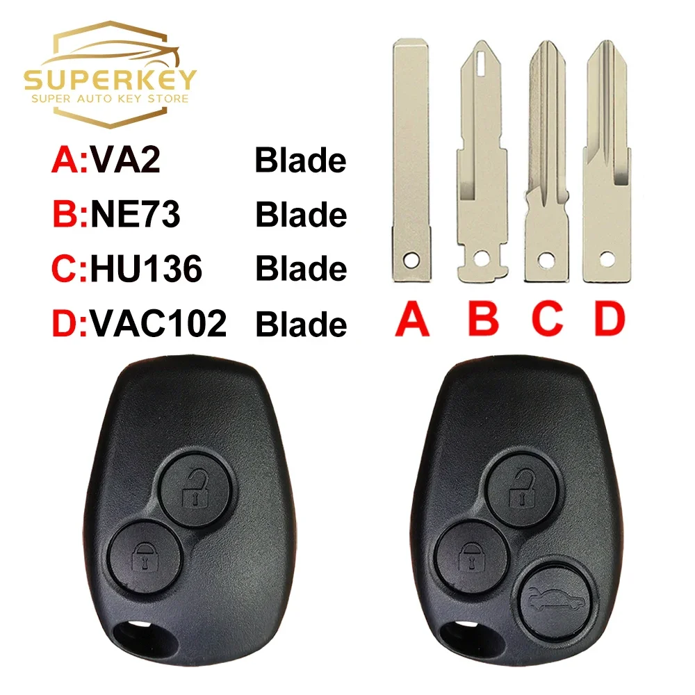 SUPERKEY carcasa para llave remota para Renault Vauxhall Trafic Twingo Clio Modus Kangoo Master Movano Vivaro Primastar Logan Sandero