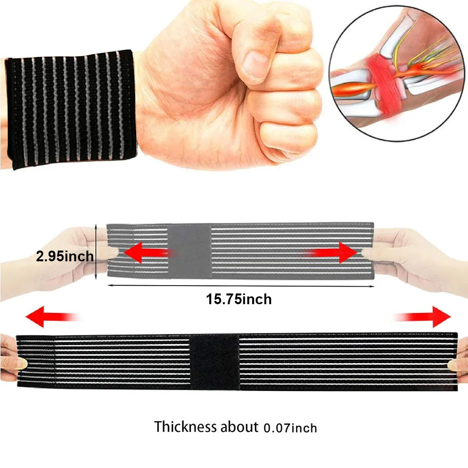 AOLIKES Tirantes ajustables para túnel carpiano, muñequeras ligeras para deportes físicos: entrenando, pulseras absorbentes del sudor