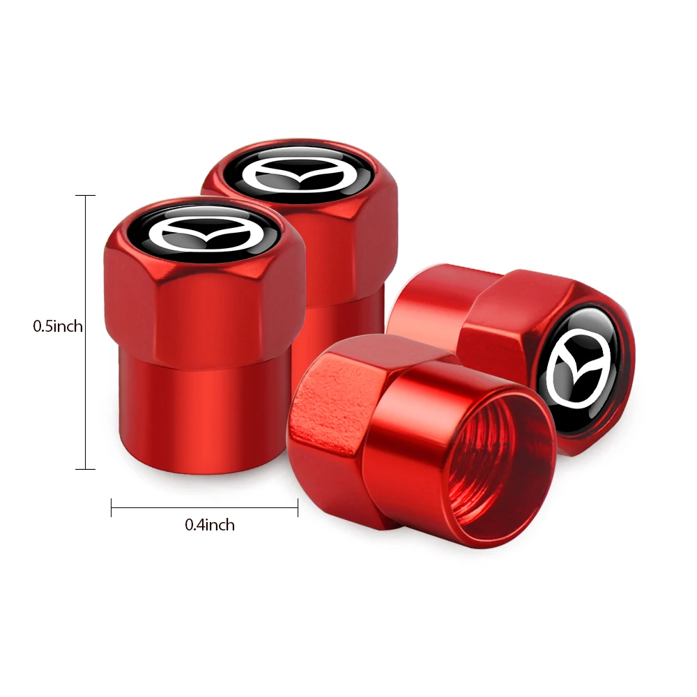 4 Uds. Tapas de cubierta de válvula de neumático de rueda de aleación de aluminio de estilo de coche accesorios de automóvil para Mazda CX-3 Bk CX-5 MS Speed 5 6 2 3 CX30 MX-5