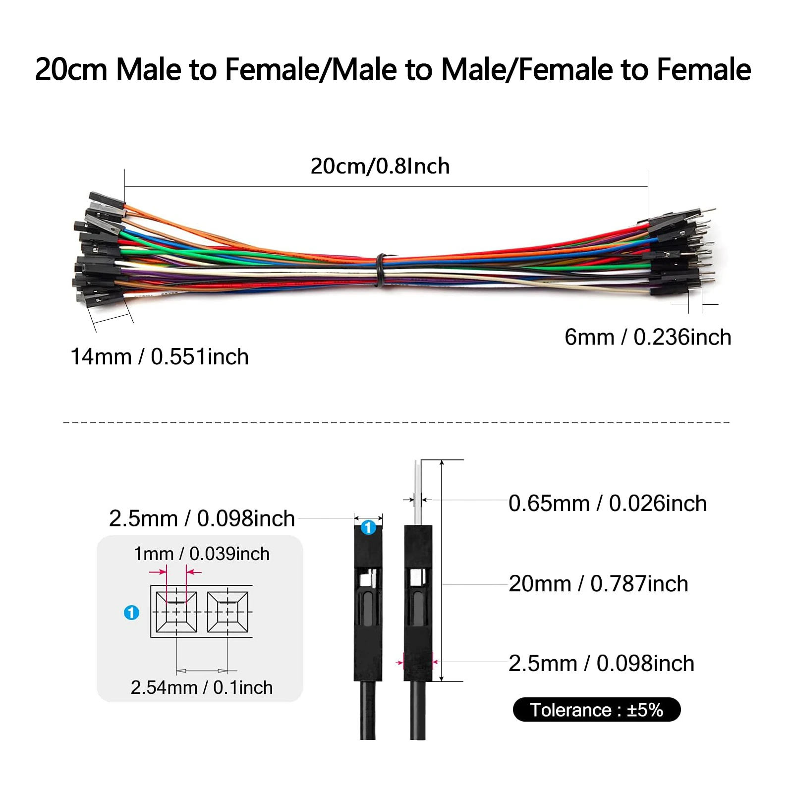 20/50/100 pces dupont fio jumper cabo diy kit 20cm cabo de placa de ensaio 2.54mm passo macho fêmea fio 1pin conector para arduino