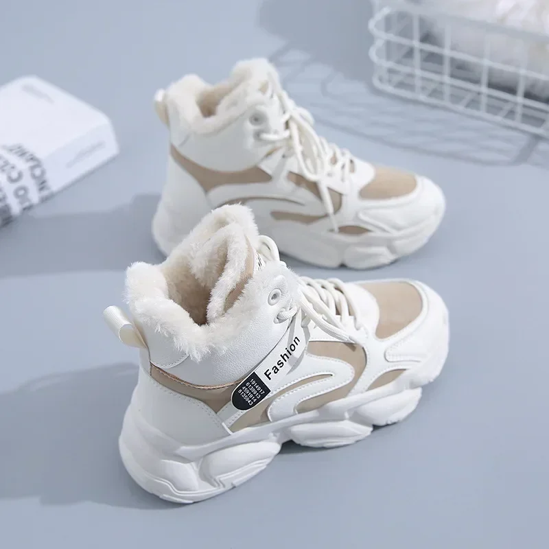 Zapatillas de deporte cálidas para Mujer, botas de nieve con plataforma, botines informales para Mujer, Zapatos de felpa, botas de algodón para Mujer 2023