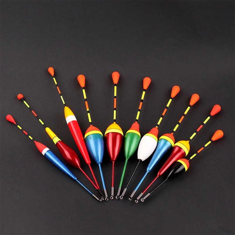 10PCS Galleggianti da pesca Set Boa Bobber Pesca Bastone leggero Galleggianti Fluctuare Mix Size Colore Galleggiante Boa per accessori da pesca