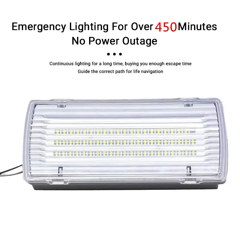 Лампа аварийного освещения, 450 минут, длительное аварийное освещение, IP65, три доказательства света со встроенной батареей 2*18650 Ac85-265v