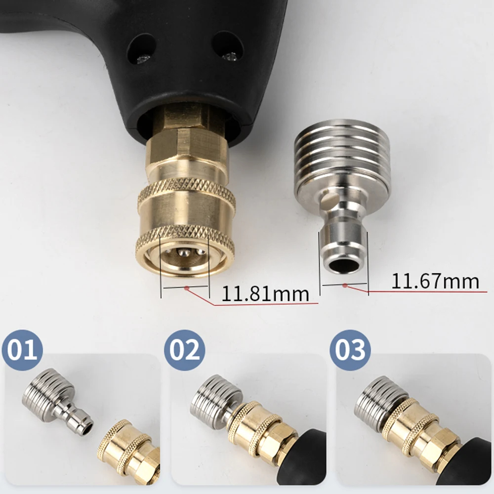 고압 물총 인터페이스 세척 노즐 스테인레스 스틸 샤워 블레이드 1/4 빠른 연결 세척 자동차 정원 도시 도구