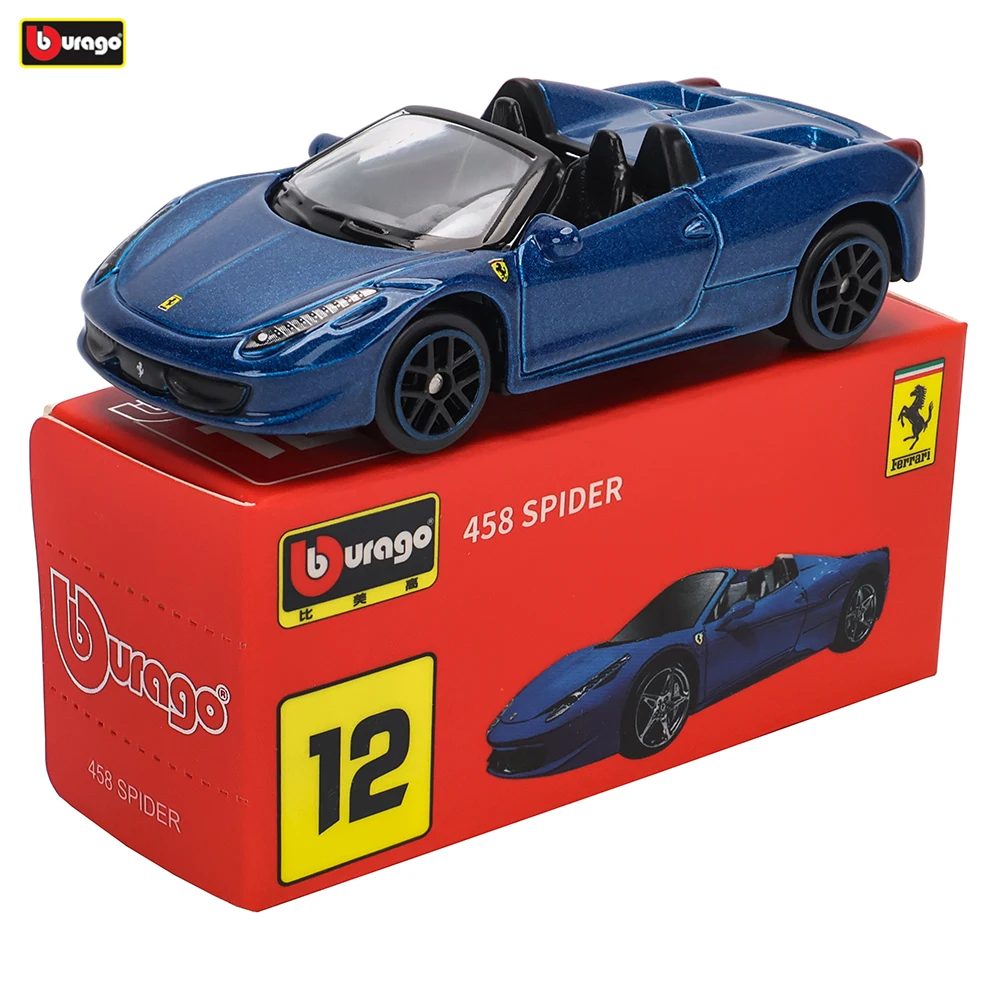 ブラーゴ-Fivariシリーズ458,小型コレクションカー,合金モデル,おもちゃのギフト,シーンの装飾,クラシックで絶妙な装飾,1:64