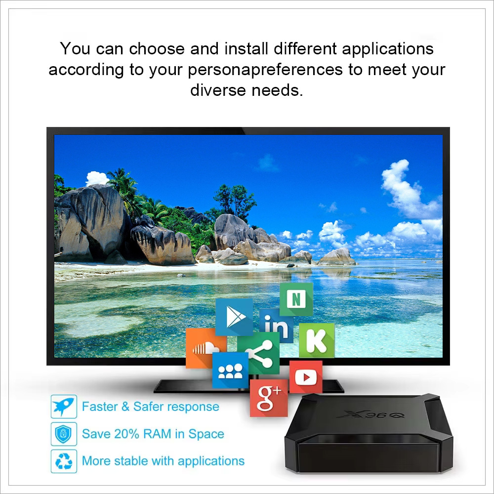 X96Q Smart Android TV Box 4K Wifi Google Player Youtube RAM 1/2GB ROM 8/16GB Multi Idioma Streaming Media Player Set Top Box