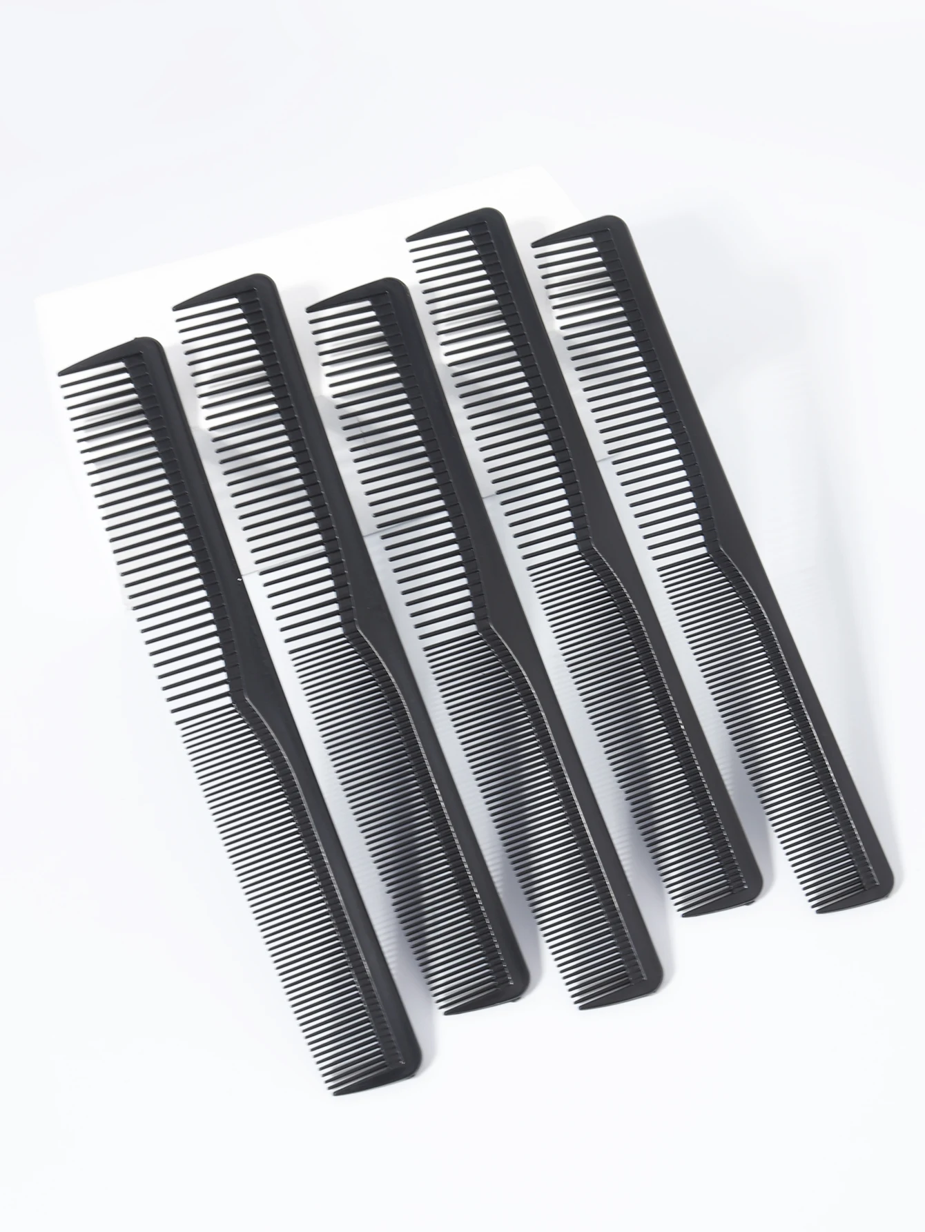 Pente de corte de fibra de carbono 5 peças, antiestático e resistente ao calor, pente de cabelo dupla face, adequado para todos os tipos de cabelo