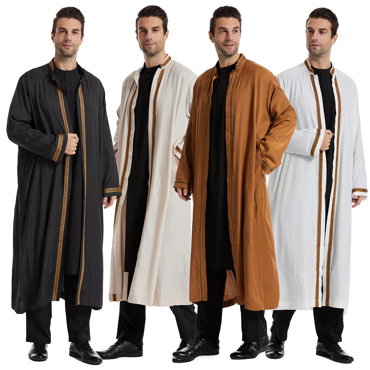 Muslimische Mode offen Abaya Männer Jubba Thobe Kaftan Arabisch Abaya Dubai Eid Gebet Kleidungs stück lässig Islam Kleidung Truthahn Ramadan Robe