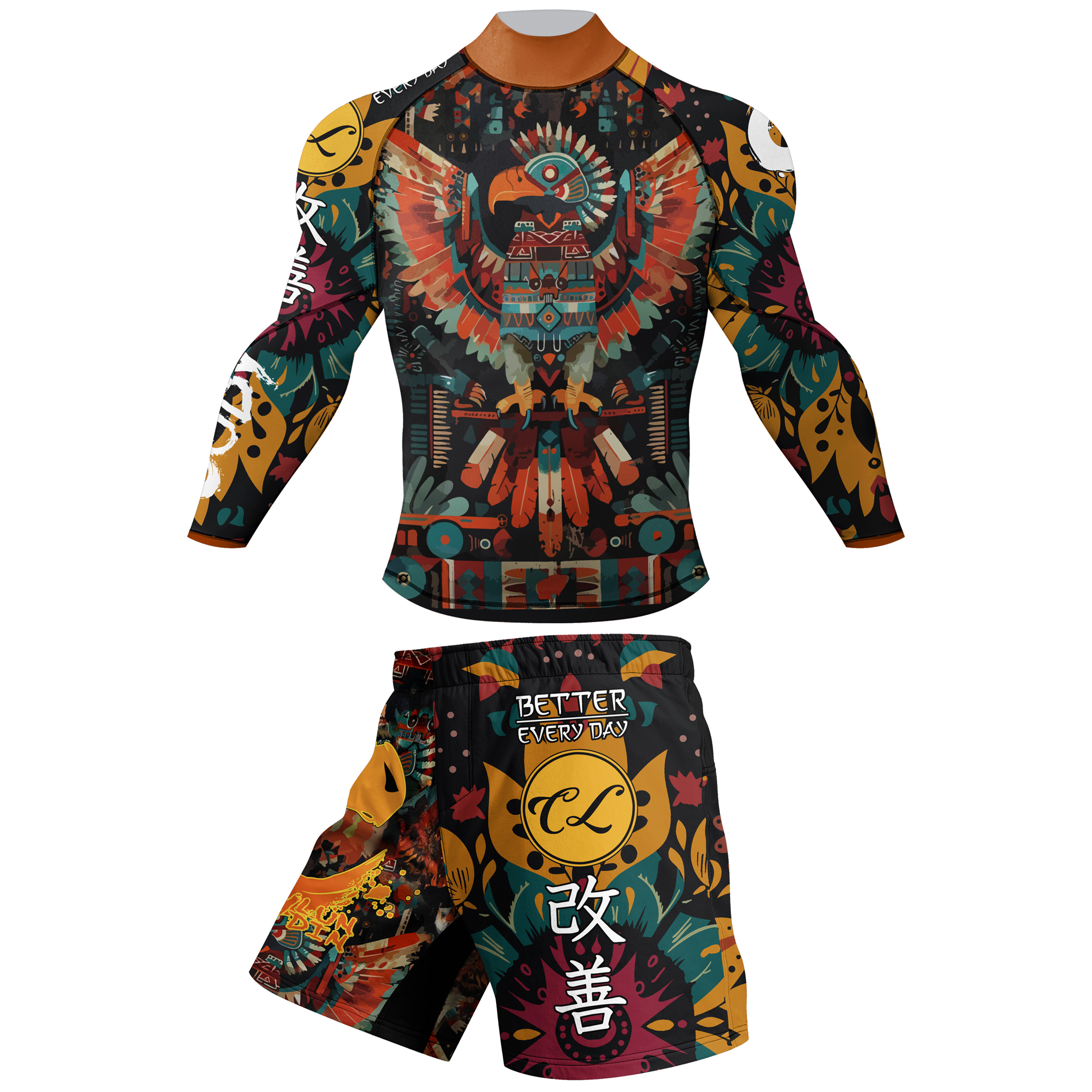 ゴム抗コーディ・ルンディン Mma ラッシュガードキックボクシングムエタイショーツジョギングボックススポーツスーツラッシュガード男性用 T シャツ + パンツセット