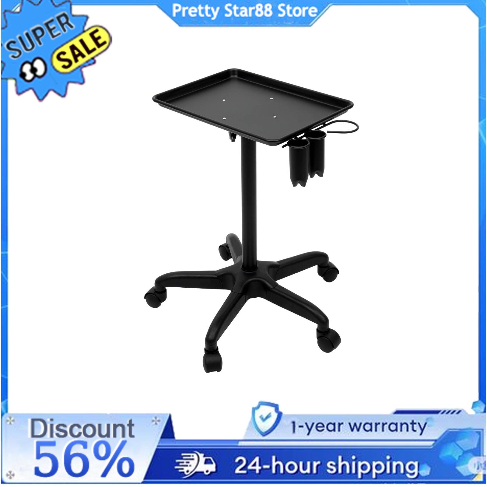 Spa Rollwagen profession elle Aluminium Salon medizinische Tätowierung mobile Wagen Haar Instrument Service Tablett schwarz/silber