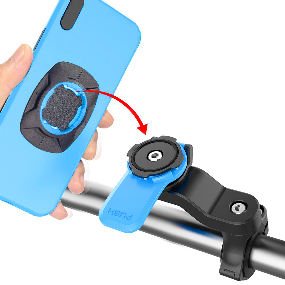QUAD-LOCK support de téléphone de vélo de moto support de tige de guidon Anti-secouement 360 °   Support de sécurité de support de navigation rotatif