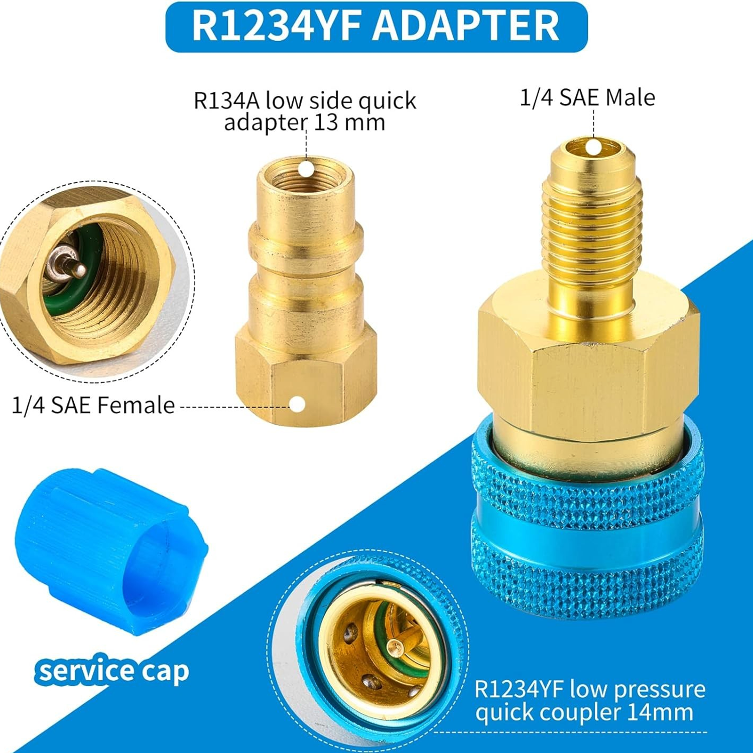 2 Stuks Airconditioner Snelkoppeling R1234YF/R12 Om R134A Snelkoppelingen Adapters Auto Airconditioning Fitting Auto Gereedschap