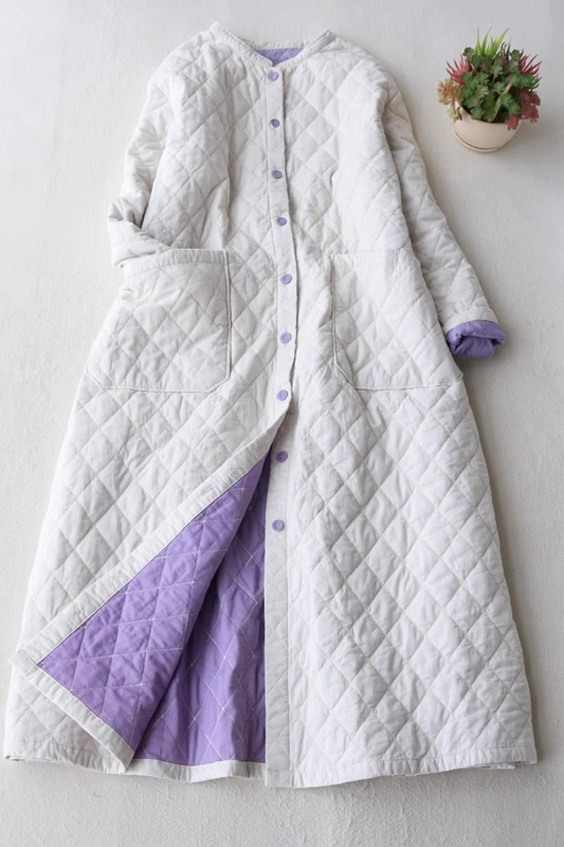 Dünne lange Baumwoll jacke lässig vielseitig pendeln einfarbig übergroße Loose Fit Vollarm Frauen Stepp mantel z3671