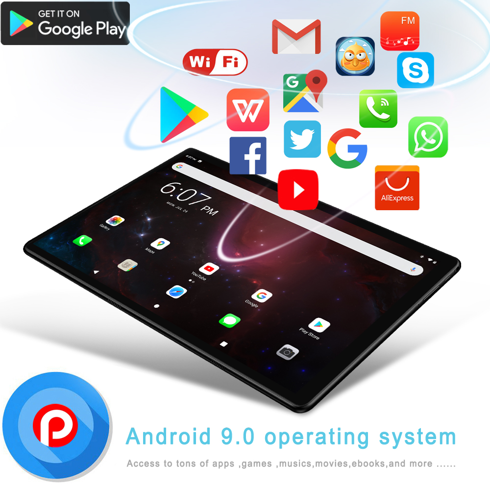 Tablette Android de 10.1 pouces, Octa Core, 3G, pour appels téléphoniques, pour touristes, epi4 Go + 64 Go, Dean, Google Play, WiFi, Bluetooth, 5000mAh