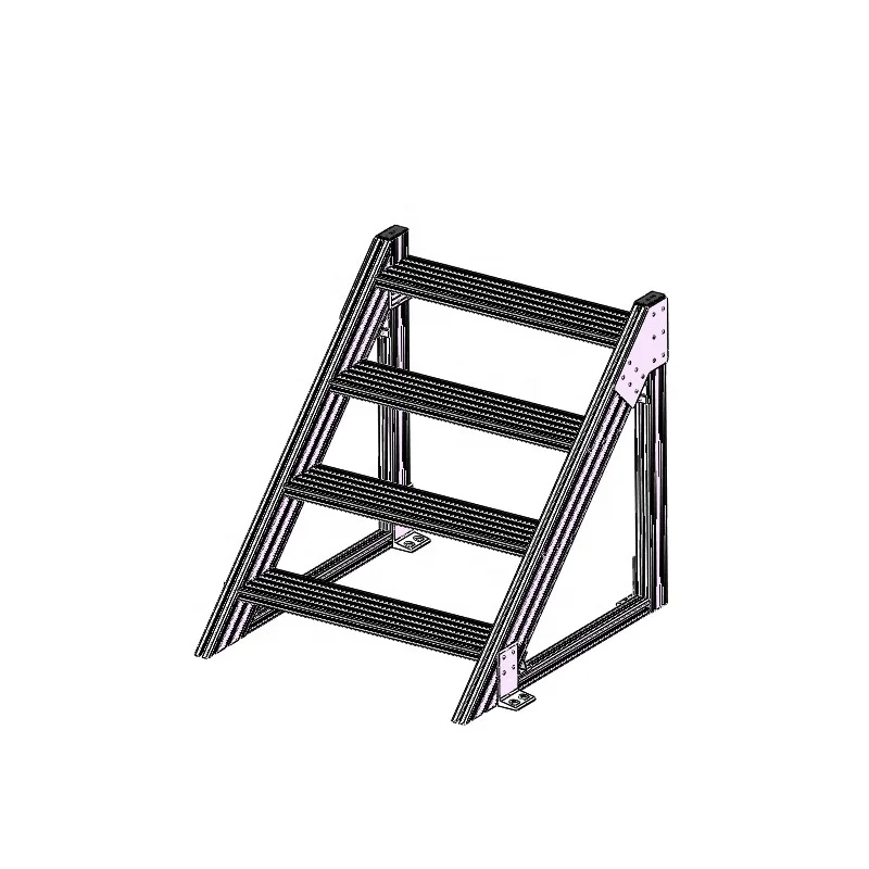 Piattaforma di lavoro industriale personalizzata in alluminio Scala in alluminio Walkcart Sistema di piattaforma di lavoro Scala con corrimano