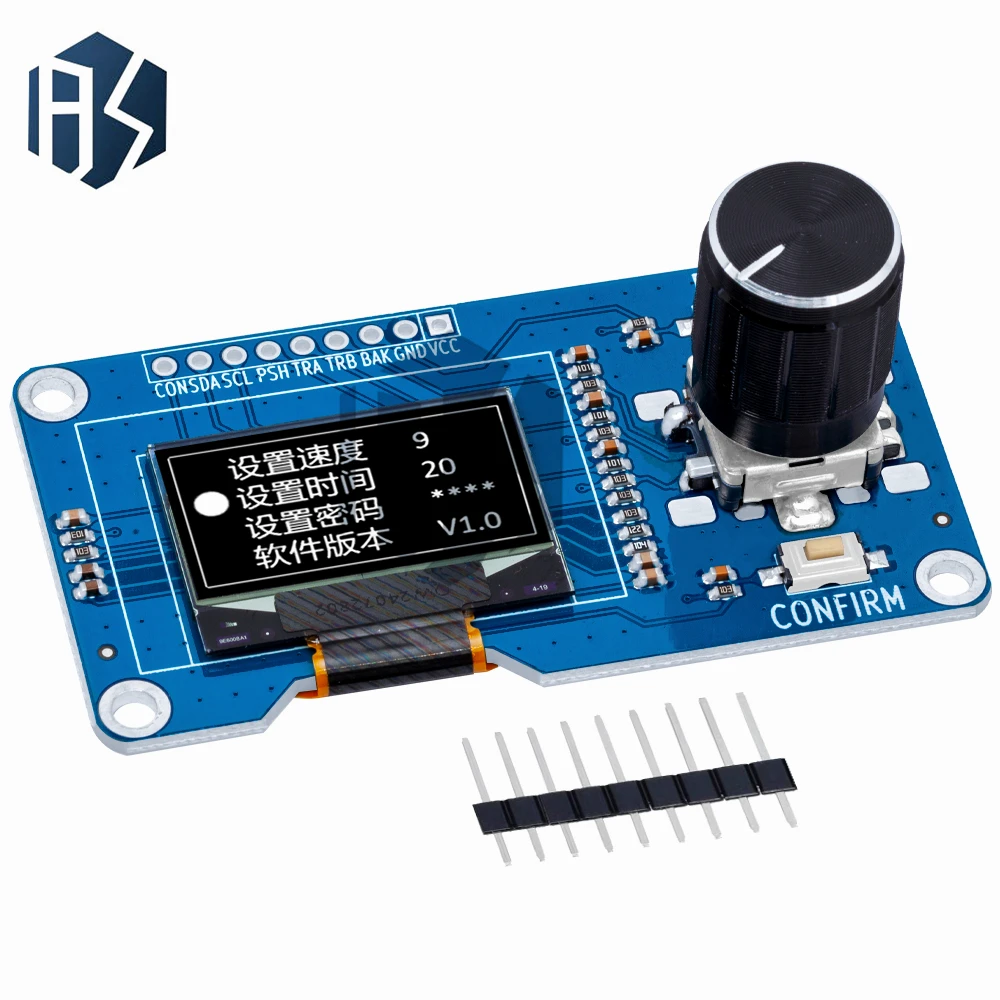 0.96/1.3 inch white oled display screen combined with EC11 rotary encoder module IIC interface for arduino