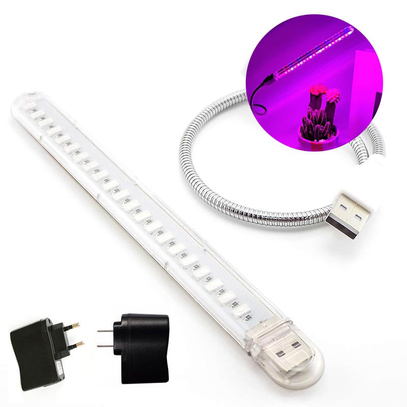 21 LED Blumen pflanze wachsen Licht DC5V USB Phyto Lampe Innen wachsen Licht flexible Schreibtisch halter rot blau für Topf Sukkulenten