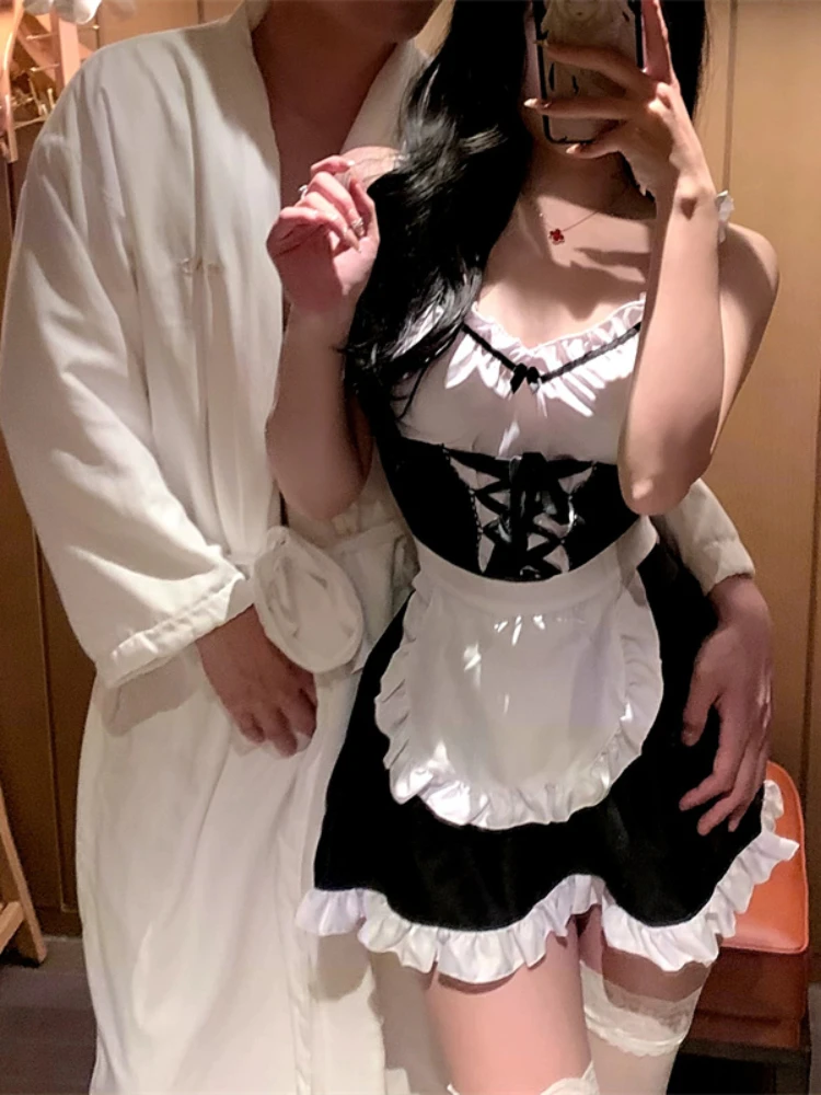 Onlyfans Cosplay Costumi sexy Abito da cameriera erotico per coppia Sesso Luna di miele Plus Lolita Chemise Gioco di ruolo esotico Abbigliamento fetish