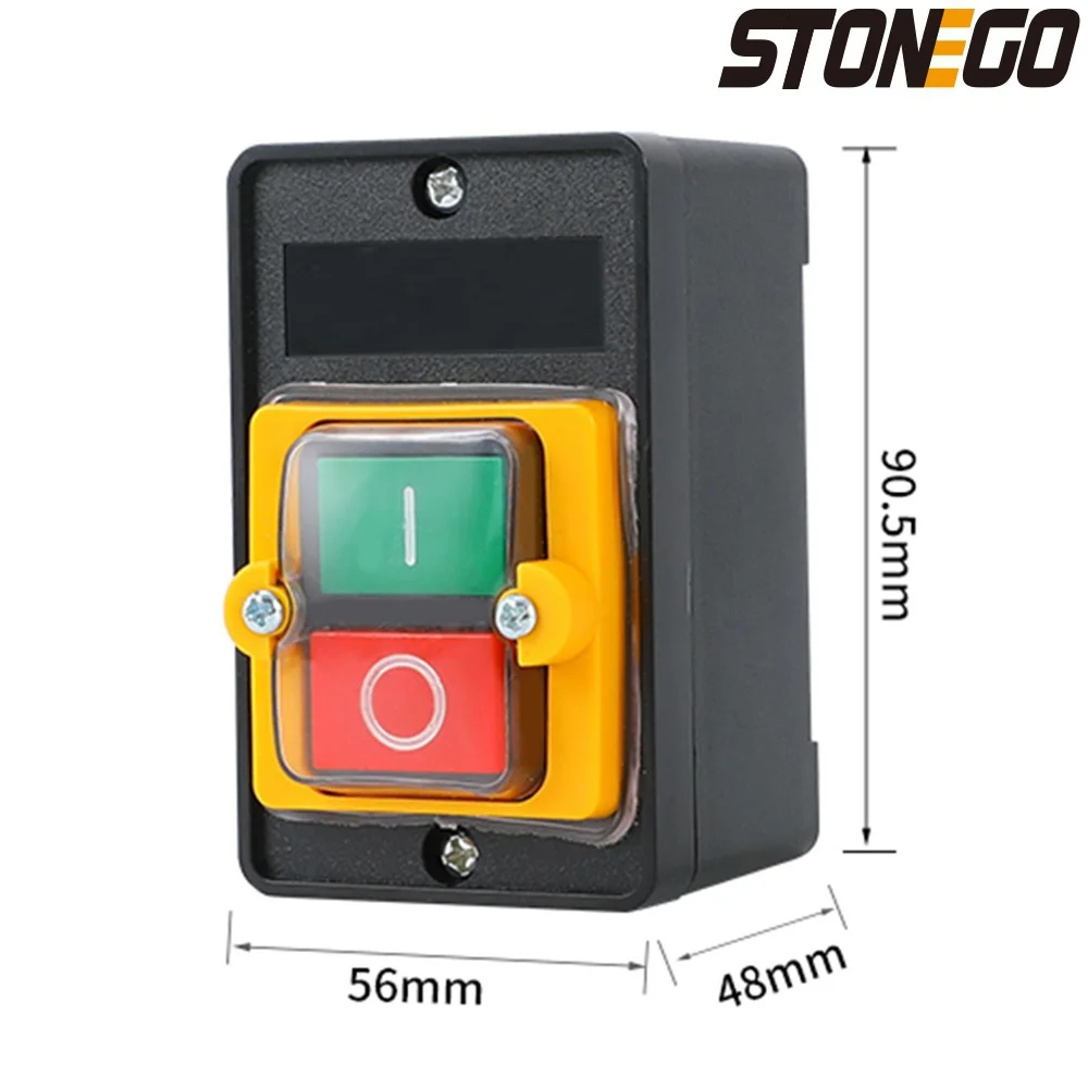 STONEGO Interruptor de botão à prova d'água para lavagem de carro, máquina de prensagem, máquina de serrar, manga, interruptor de controle