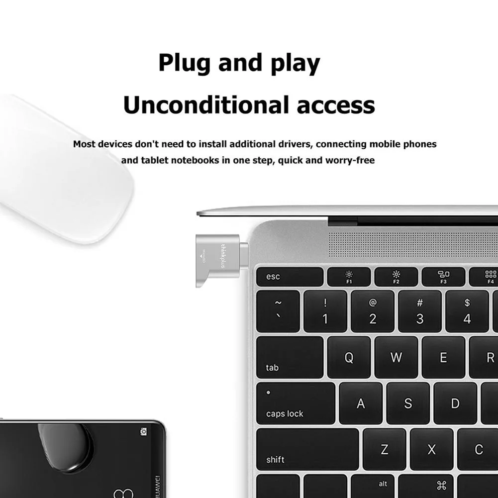 Lenovo Thinkplus USB C Type-C Micro SDカードリーダー メモリカード ミニメタル TranFlashアダプター TFカードリーダー Type-C対応