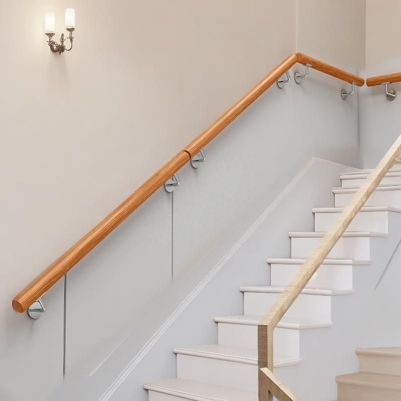 Anti-Slip Solid Wood Handrail-European Wall-Mounted Stair Railing for Elderly Safety Kindergarten/Corridor&Home Indoor Guardrail