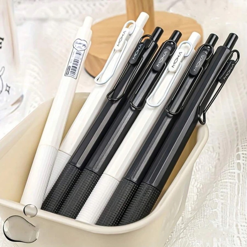 6 Pcs Creative Press Neutral Pen Signature Pen Black Pen Student Supplies Quick Drying Pen Stationery