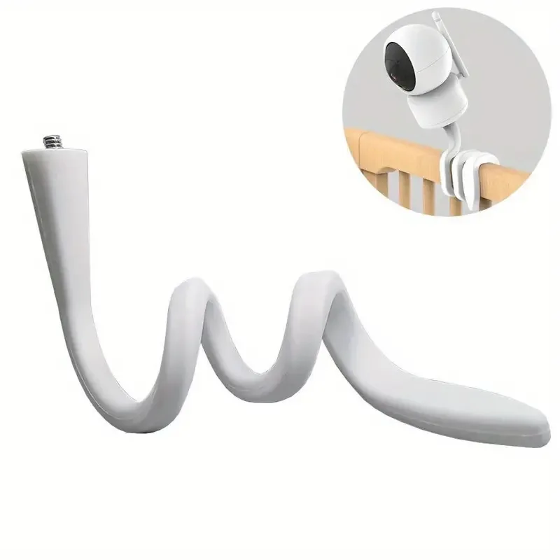 Soporte para cámara IP, soporte para Monitor de bebé, montaje en pared, soporte de gel de sílice, soporte para manguera de varilla para cuna sin agujeros, montaje giratorio Flexible