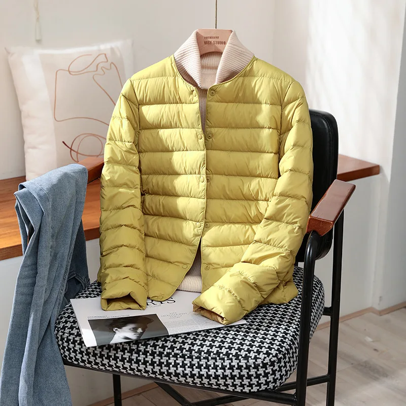 2023 neue Ankünfte Herbst Winter Warme Frauen Weiße Ente Unten Dünne Jacken Weibliche Mode Ultra Leichte Packbare Puffer Mäntel