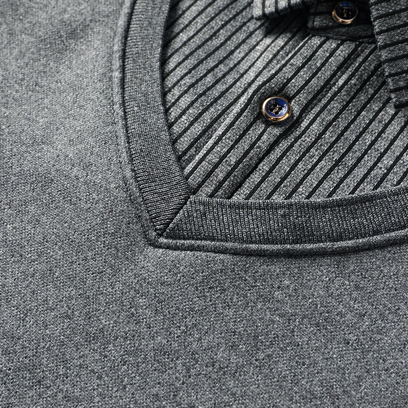 Herren-Pullover mit Fleece-Futter, Polokragen, Pullover, Oberteile, gefälschte zweiteilige Mode, Business, lässige Pullover, dicke Winterkleidung