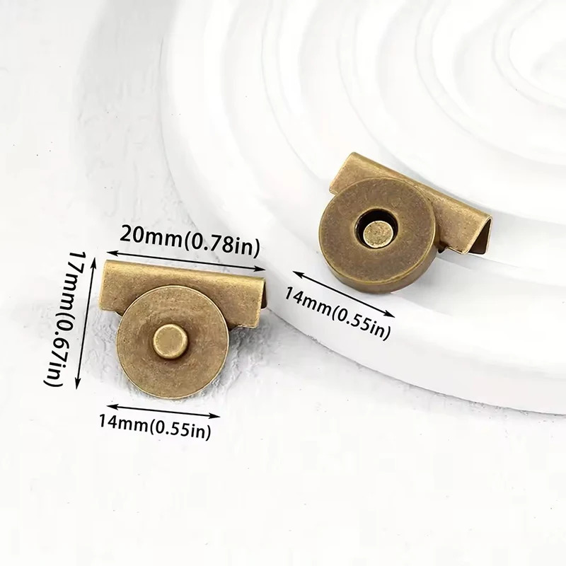 5-Pairs Seamless Metal Magnetic Snap Buttons - DIY Magnetic Buckle Closure for Handbags, Purses, Wallets