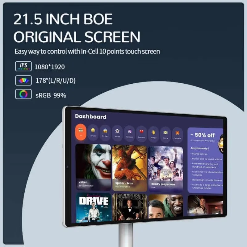 21.5 Inch Android Tablet Computer Hd Display Floor-Standing Display Terminal 8Mp Camera Rotating Touch All-In-One Machine