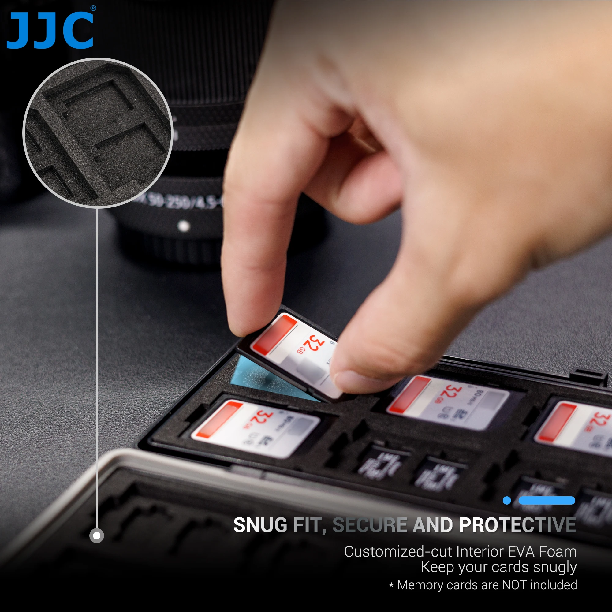 JJC 36 слотов SD Micro SD TF Card Case Holder для 24 Micro SD TF SDXC SDHC и 12 SD SDXC Cards Водонепроницаемая жесткая коробка для карт памяти