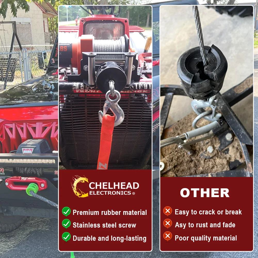 Bộ Tời Cáp Móc Núm Cao Su Thắng Dây Tời Phụ Kiện Dây Cho ATV Xe SUV