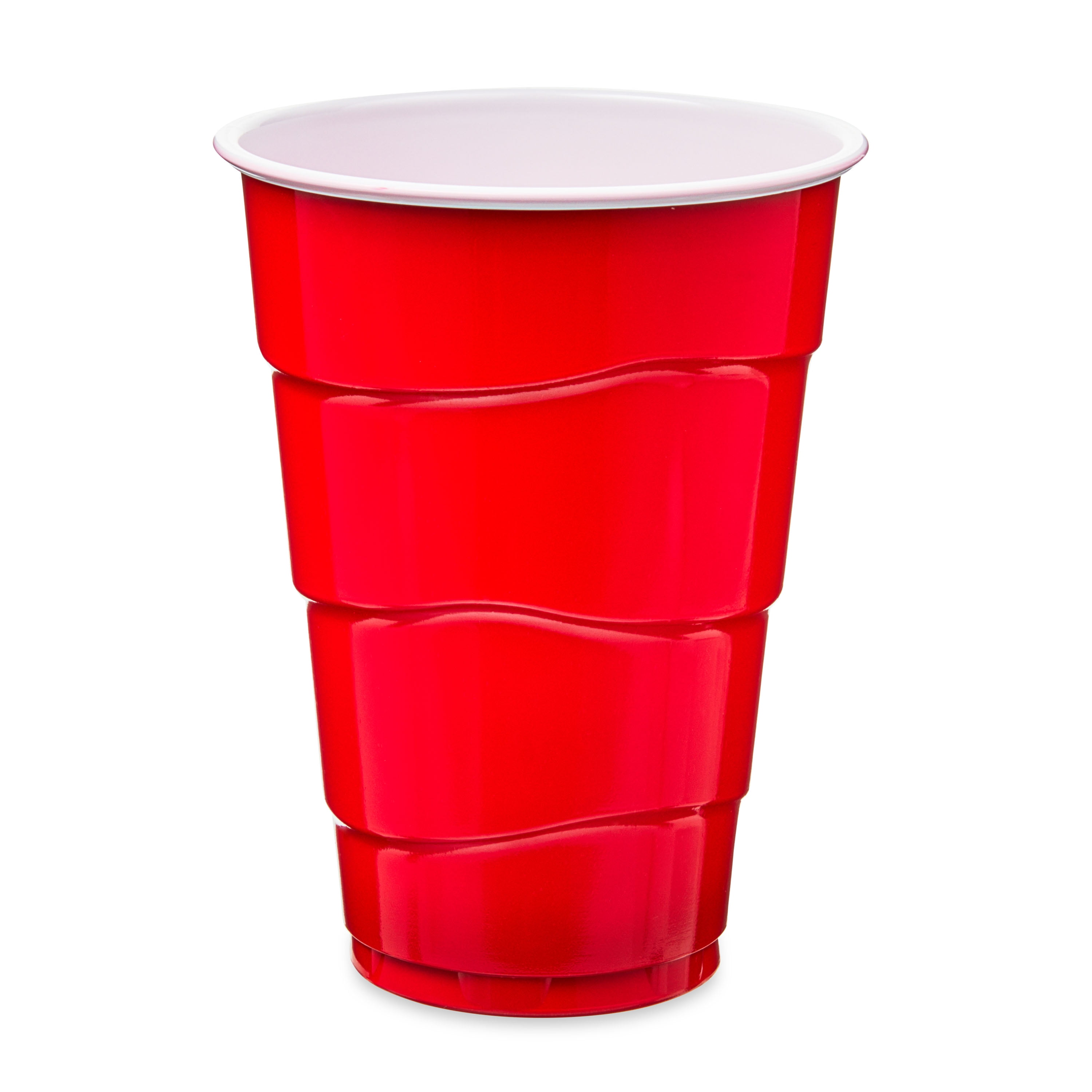 Everyday Party Disposable Plastic Cups, Red, 18 oz, 25 Count