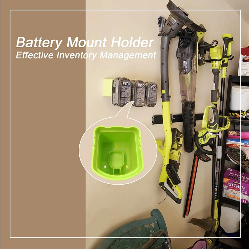 Wall Mount Battery and Tool Holder for Ryobi 18V Lithium Battery Power Tool Drill Storage Hangers Shelf for RYOBI P103 P107 P108