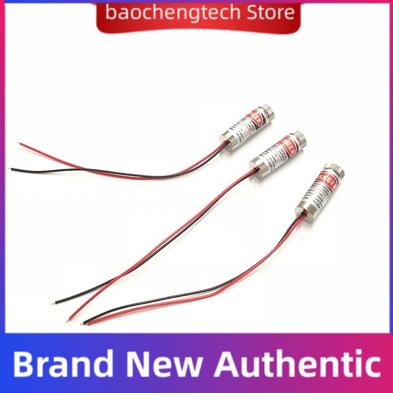 Módulo láser de grado industrial de 5 piezas y 12mm, 1230 de longitud focal ajustable, 650nm, 5mw, cruce recto en forma de punto rojo, 3V y 5V