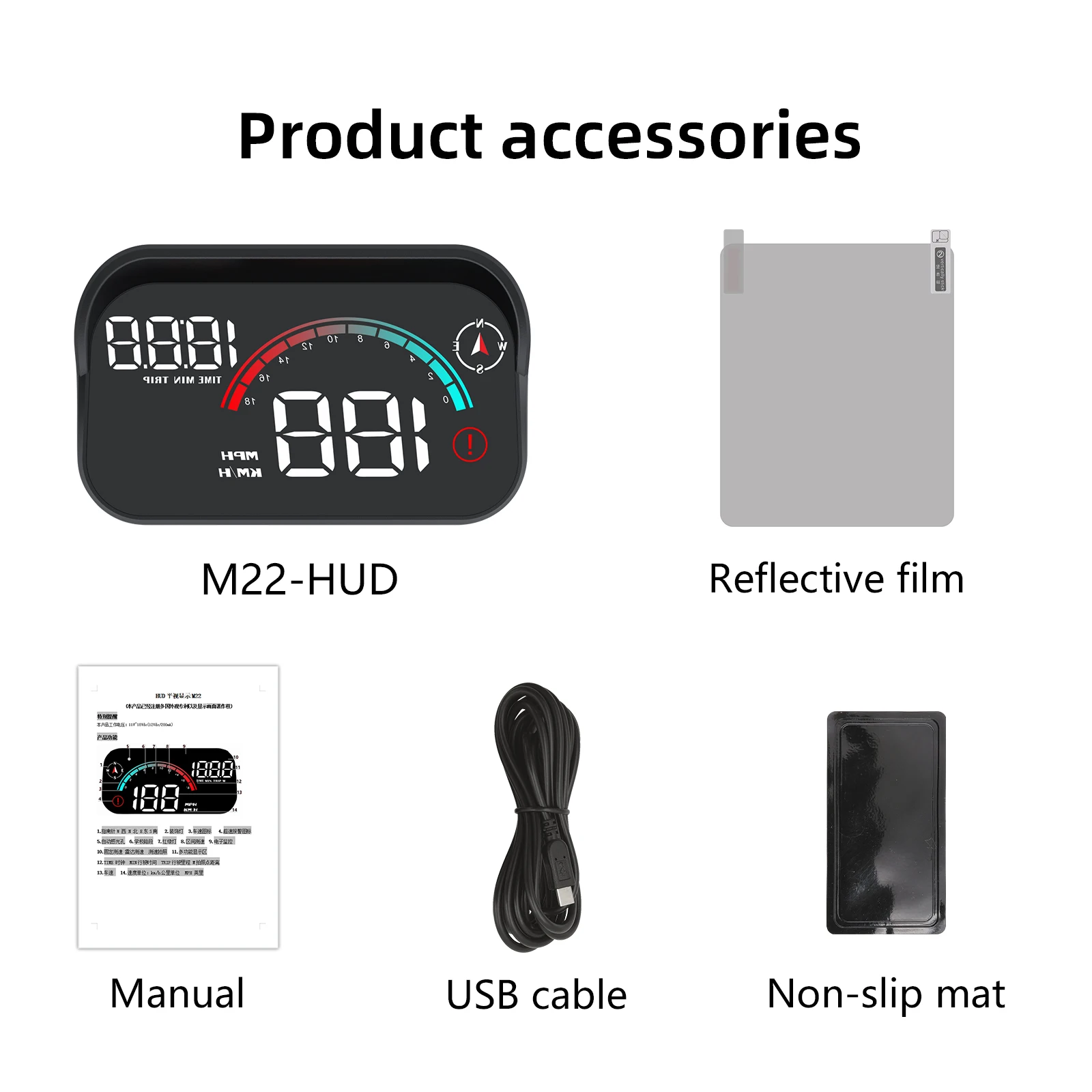 AD M22 GPS HUD Head Up Display Universal Digital Tacho LCD Projektion Auf Glas Auto Geschwindigkeit Meter Windschutzscheibe Projektor Uhr