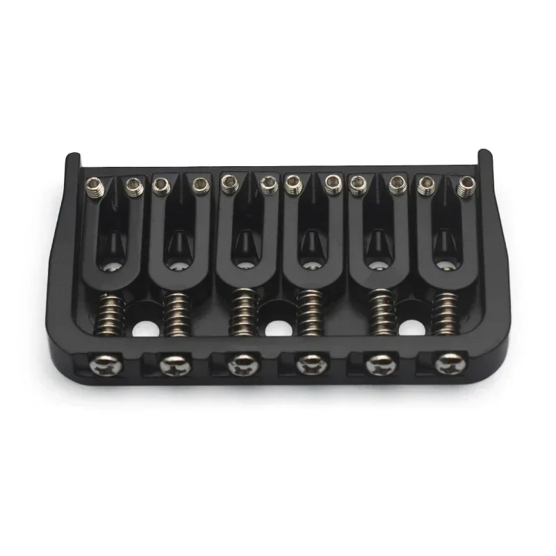 6 String Guitar Fixed Bridge 72.8x38MM-10.6– Metal Hardtail Bridges Replacement Part for Electric Guitar Black/Chrome