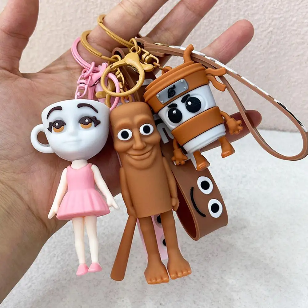 Tralalero Tralala Animals Keychains Anime Tung Tung Sahur Brainrot Car Keys Ring Action Figures Toy Keychains Bags Pendant