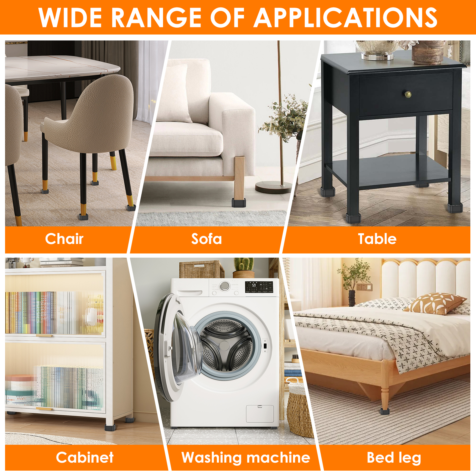 8/16Pcs Furniture Risers Heavy Duty Sofa Riser Nonslip Bottom Adjustable Table Risers Stackable Bed Lifter Furniture Accessories